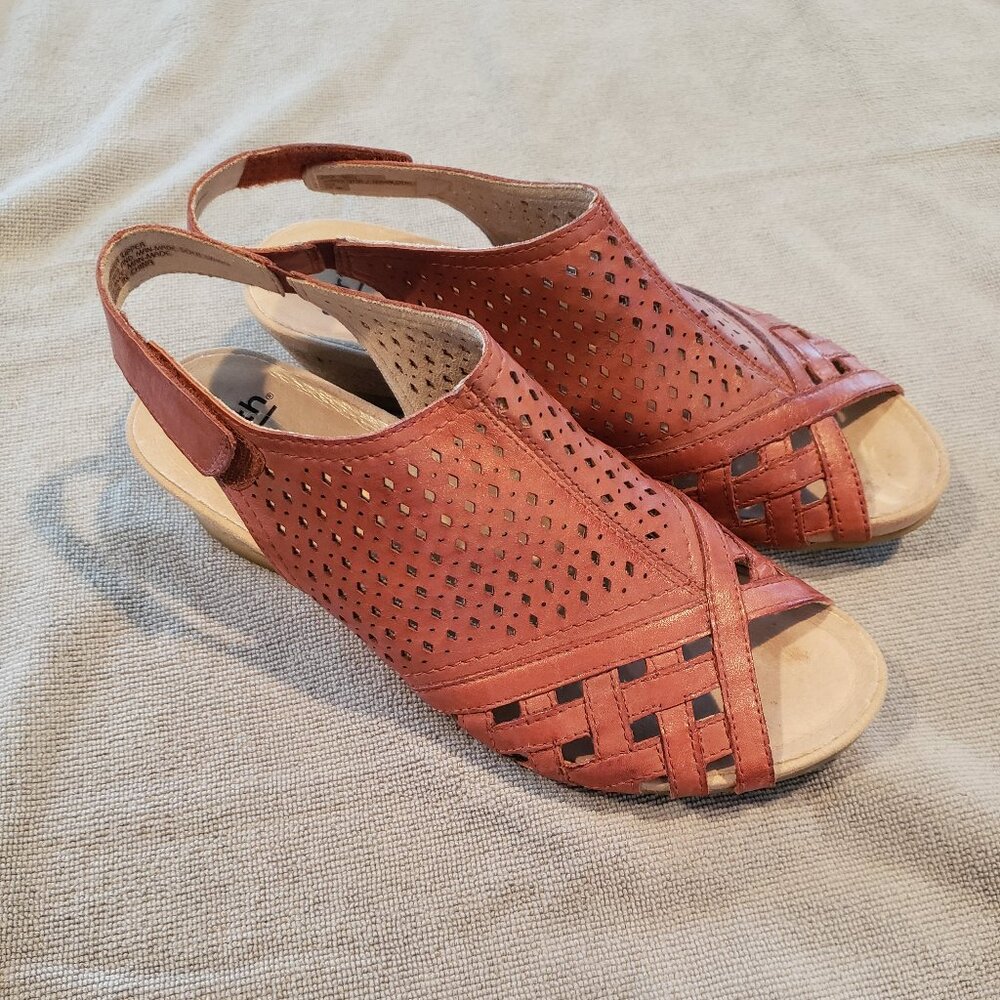 Earth Leather Wedge Sandals - Pisa Gilli